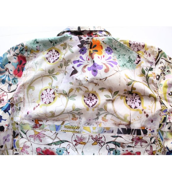 ETRO Floral Print Long Sleeve Button-Up Dress Blouse / Size 50 / US 14 / XL - Picture 7 of 9